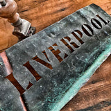 Copper stencil : LIVERPOOOL