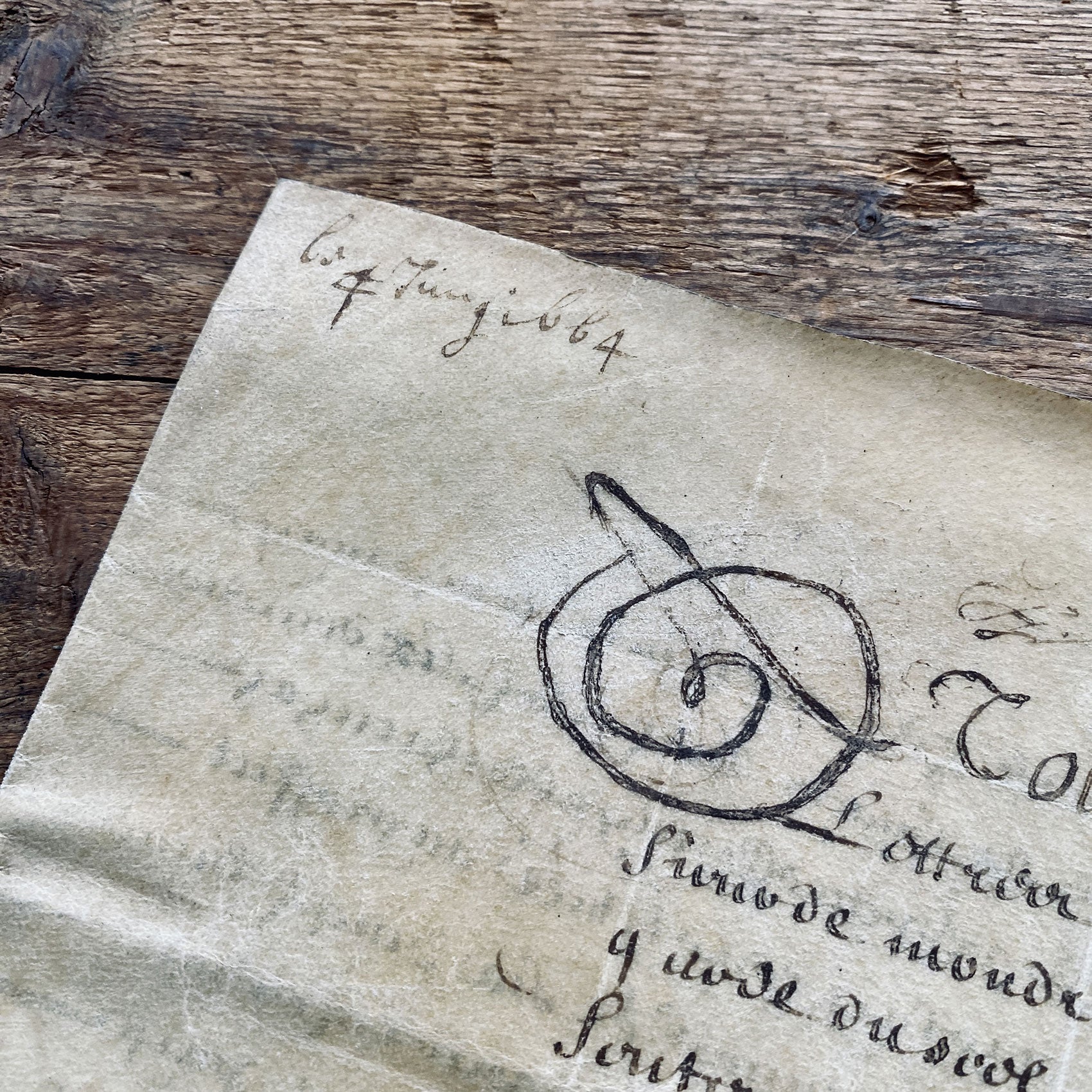 1664 Notarial French parchment (0711-03)