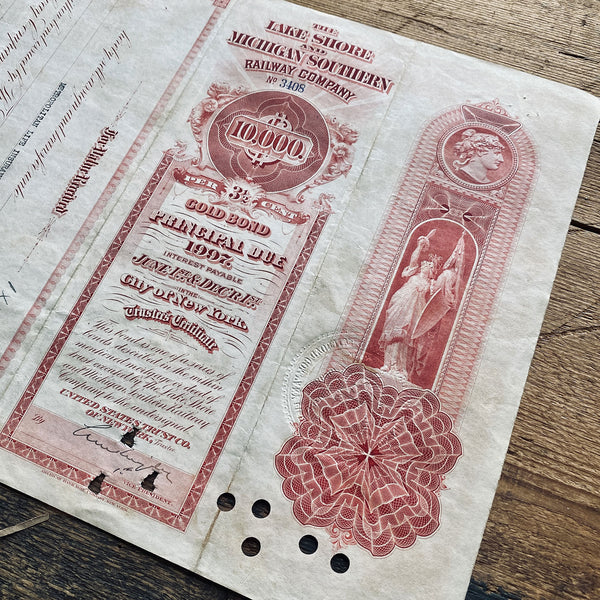 The Lake Shore and Michigan Southern Share Certificate - 1926
