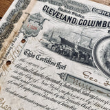 Cleveland Columbus Cincinnati Indianapolis railway Share Certificate - 1884