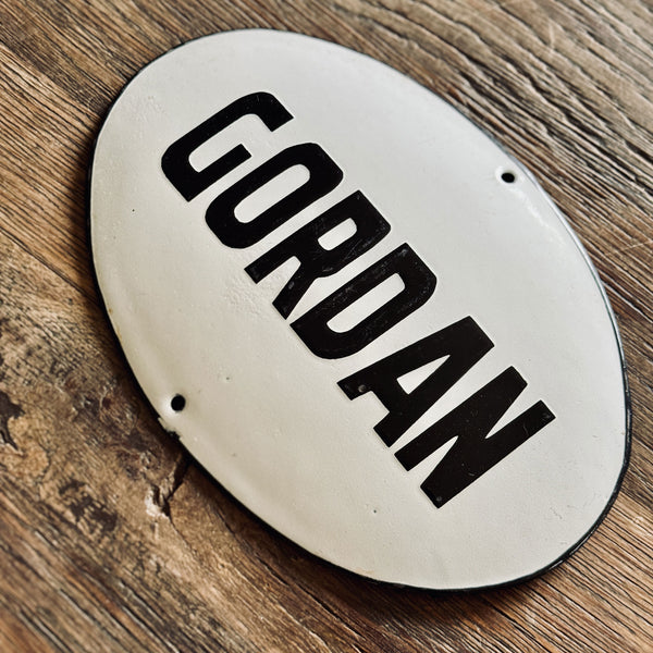 GORDAN – Enameled Sign