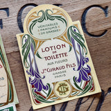 4 Late 1800's GIRAUD French Perfume Labels (0326-G2)