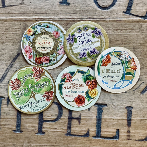 5 Late 1800's GIRAUD French Perfume Labels (0326-G5)