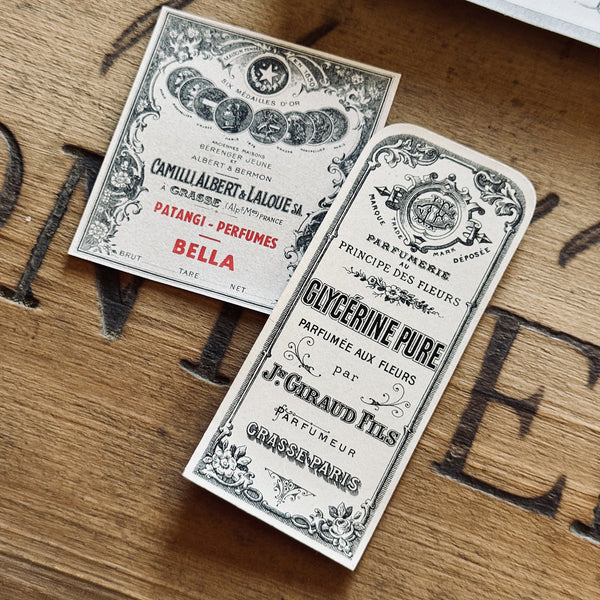 5 Late 1800's GIRAUD French Perfume Labels (0326-G14)