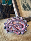 Antique Indian Wooden Block Print Stamp – Sunburst Paisley Motif - IND 36