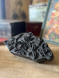 Antique Indian Wooden Block Stamp — Floral Motif (ref)