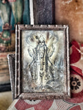 Tin-Framed Antique Devotional Print of Vishnu Icon - IND 46