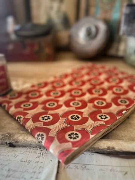 Antique Indian Merchant Ledger with Block-Printed Floral Cover  - IND 60