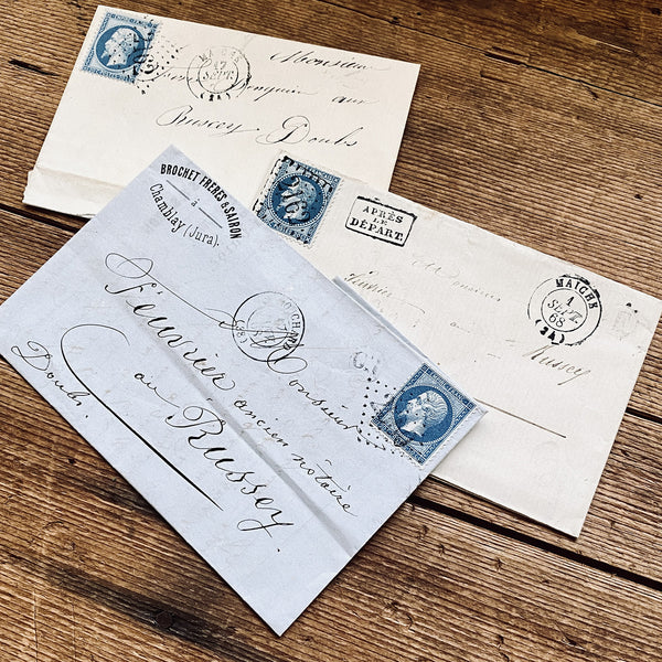 Set of 3 1860's letters with Napoleon stamps (1202-02)