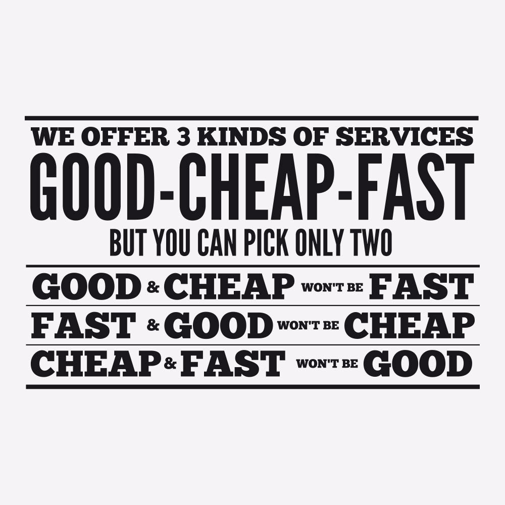 Good Cheap Fast - MR CUP