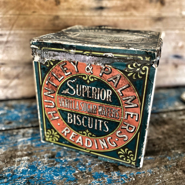 Very large Huntley & Palmers original Metal tin with paper