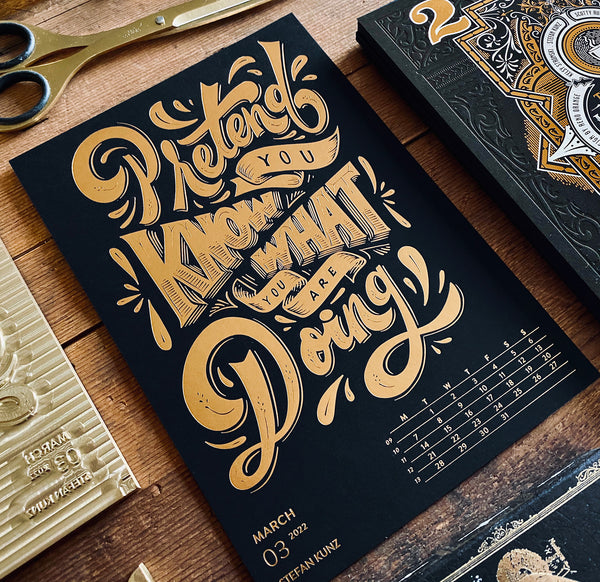 2022 letterpress calendar Artist's proof 03