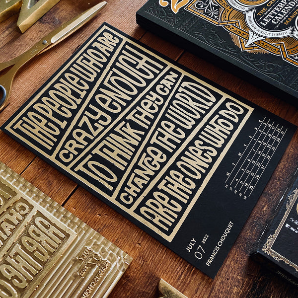 2022 letterpress calendar Artist's proof 07