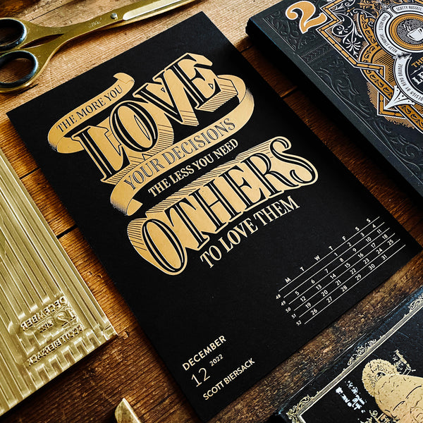 2022 letterpress calendar Artist's proof 12