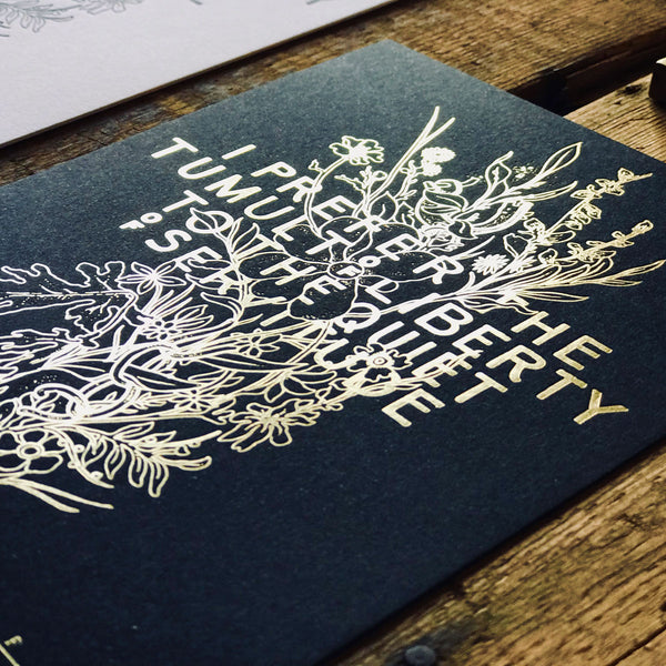 2019 letterpress calendar Artist's proof 01 - hot foil - MR CUP