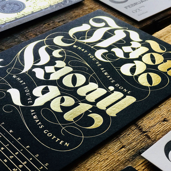 2019 letterpress calendar Artist's proof 02 - hot foil - MR CUP