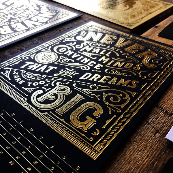 2019 letterpress calendar Artist's proof 03 - hot foil - MR CUP