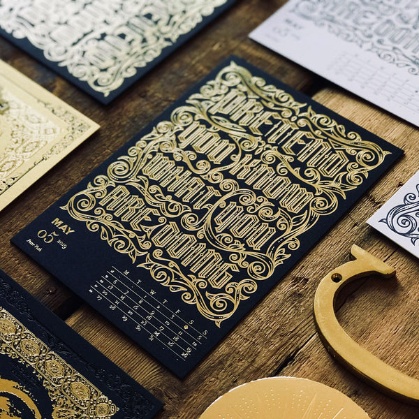 2019 letterpress calendar Artist's proof 05 - hot foil - MR CUP