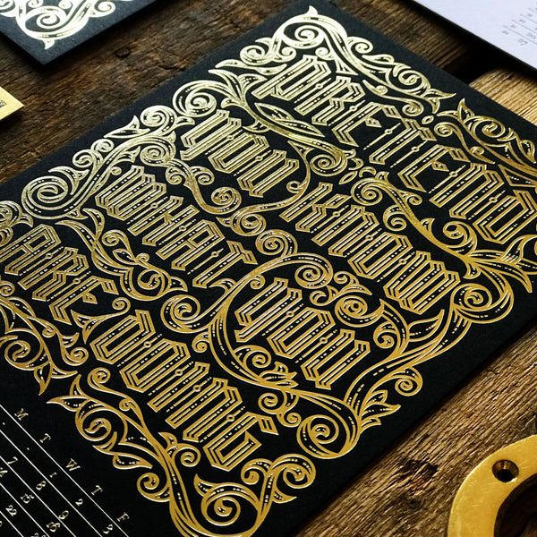 2019 letterpress calendar Artist's proof 05 - hot foil - MR CUP