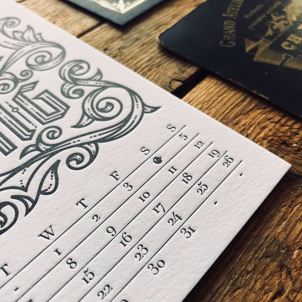 2019 letterpress calendar Artist's proof 05 - MR CUP