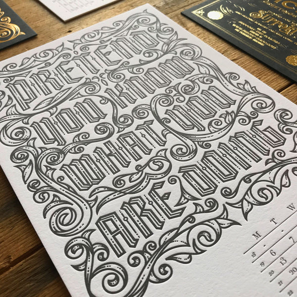 2019 letterpress calendar Artist's proof 05 - MR CUP