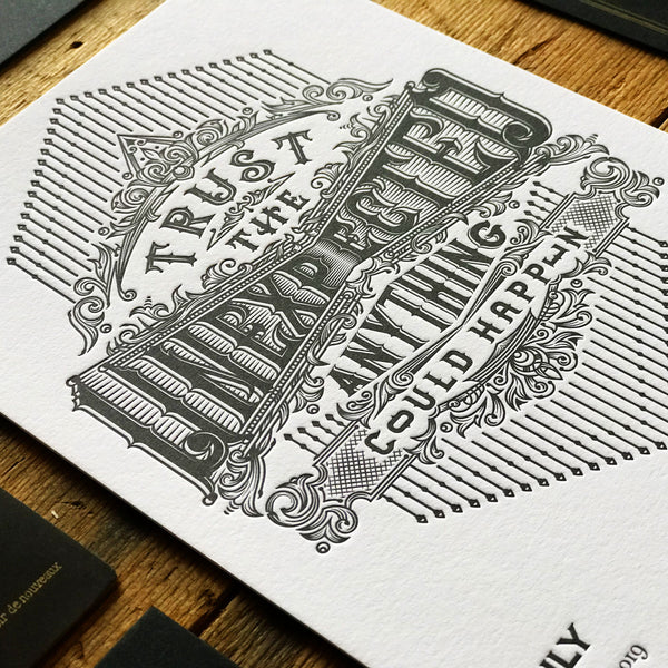 2019 letterpress calendar Artist's proof 07 - MR CUP