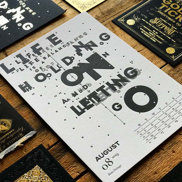 2019 letterpress calendar Artist's proof 08 - MR CUP