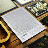 2019 letterpress calendar Artist's proof 10 - MR CUP