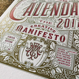 2017 letterpress calendar front cover Artist's proof - MR CUP