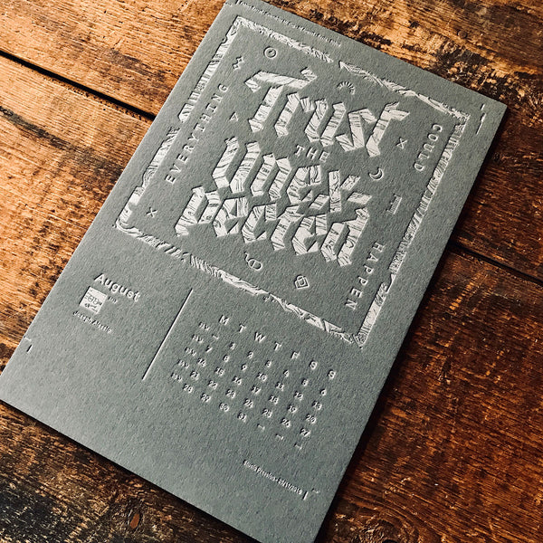 2017 letterpress calendar Artist's proof 08 - MR CUP