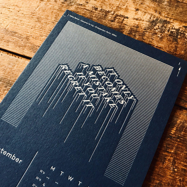 2017 letterpress calendar Artist's proof 09 - MR CUP
