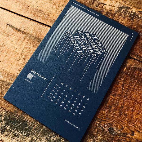 2017 letterpress calendar Artist's proof 09 - MR CUP
