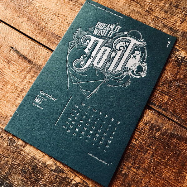 2017 letterpress calendar Artist's proof 10 - MR CUP