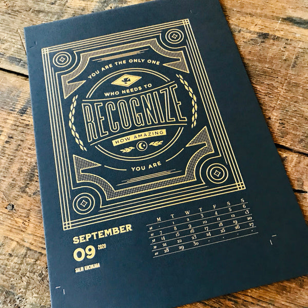 2020 letterpress calendar Artist's proof 09 - hot foil - MR CUP