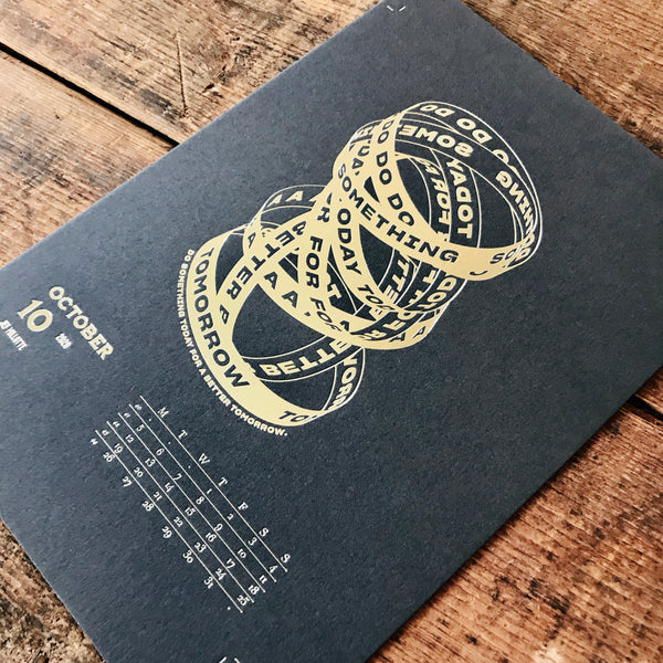 2020 letterpress calendar Artist's proof 10 - hot foil - MR CUP