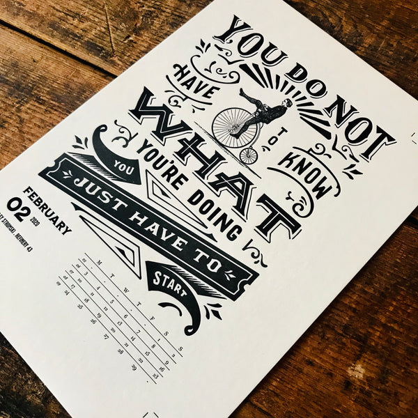 2020 letterpress calendar Artist's proof 02 - MR CUP