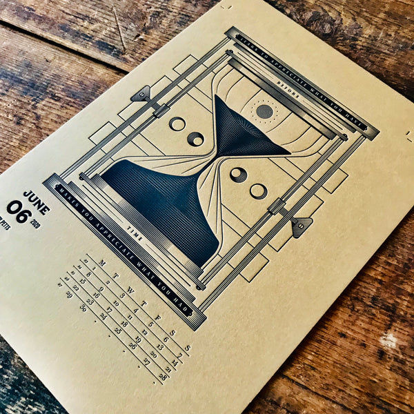 2020 letterpress calendar Artist's proof 06 - MR CUP