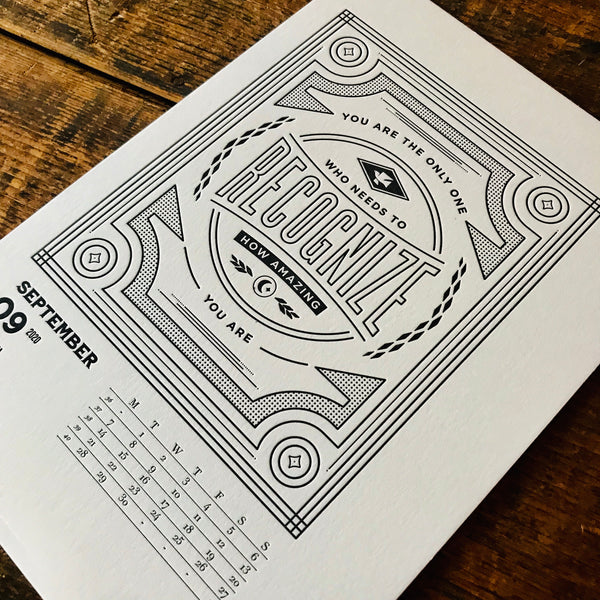 2020 letterpress calendar Artist's proof 09 - MR CUP