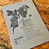 2020 letterpress calendar Artist's proof 11 - MR CUP