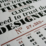 2011 Letterpress calendar - MR CUP