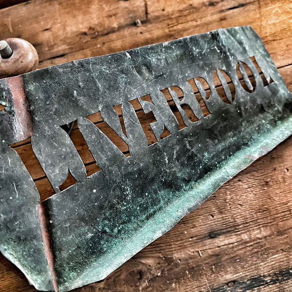 Copper stencil : LIVERPOOOL