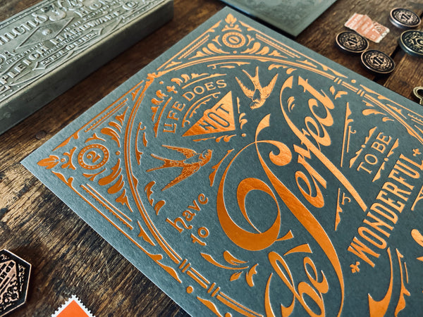 2021 letterpress calendar Artist's proof 01 - hot foil