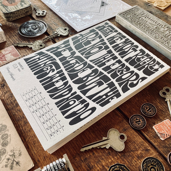 2021 letterpress calendar Artist's proof 03